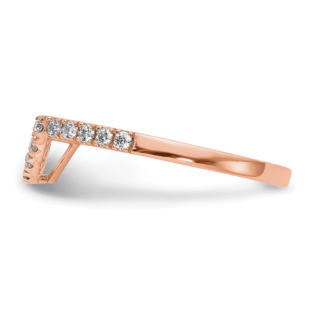 14K Rose Gold Real Diamond Wedding Band