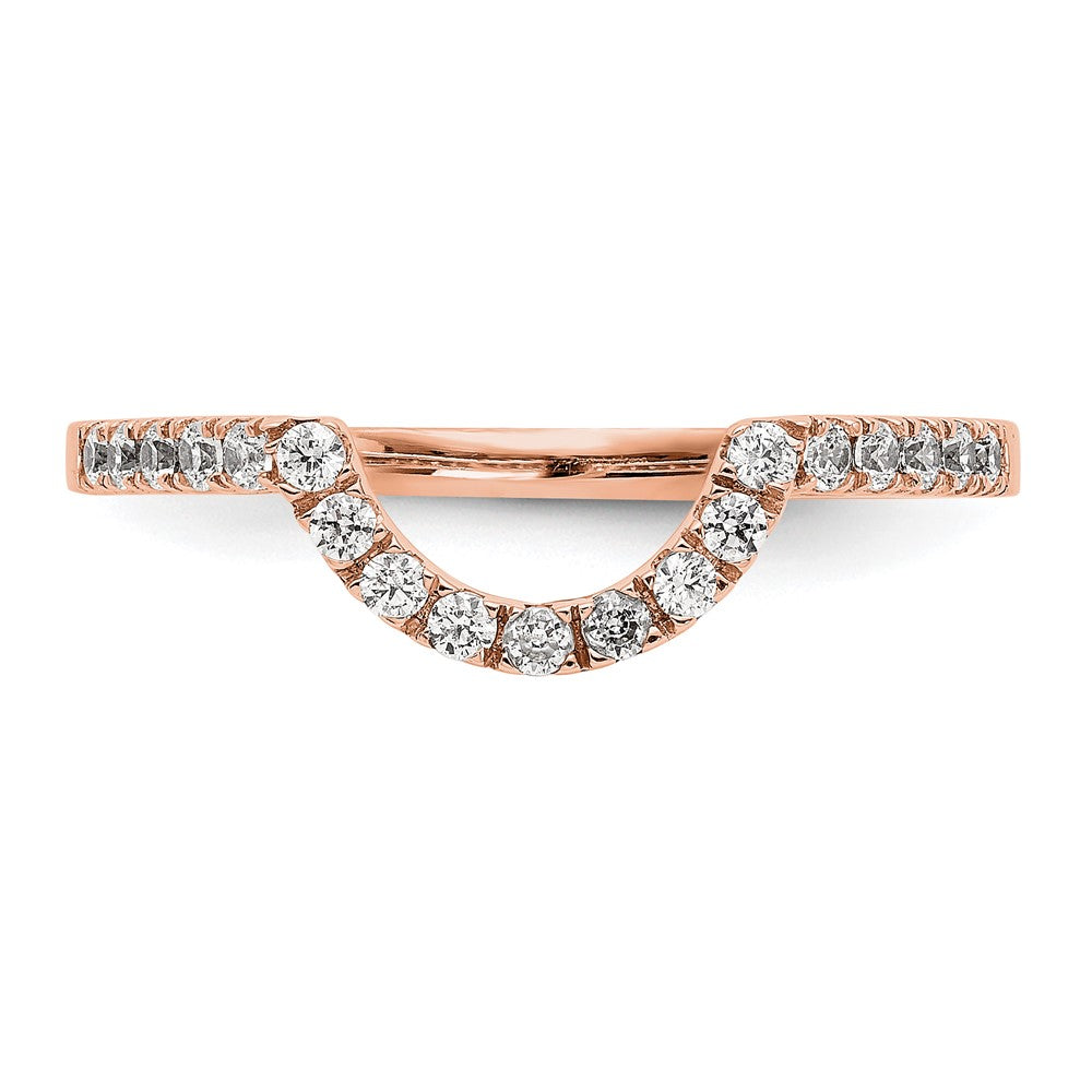 14K Rose Gold Real Diamond Wedding Band