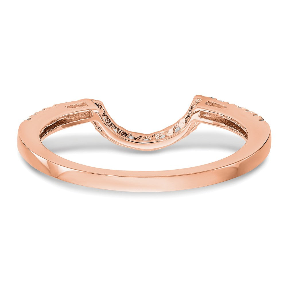 14K Rose Gold Real Diamond Wedding Band