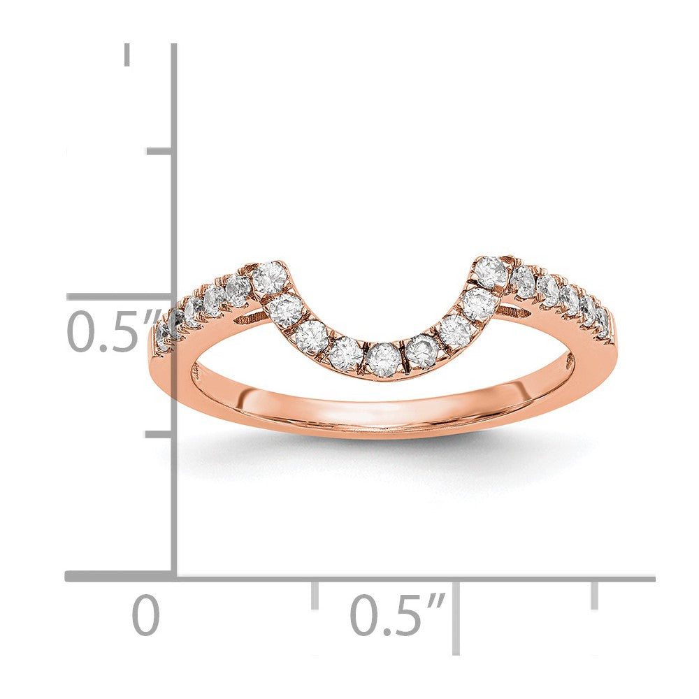 14K Rose Gold Real Diamond Wedding Band