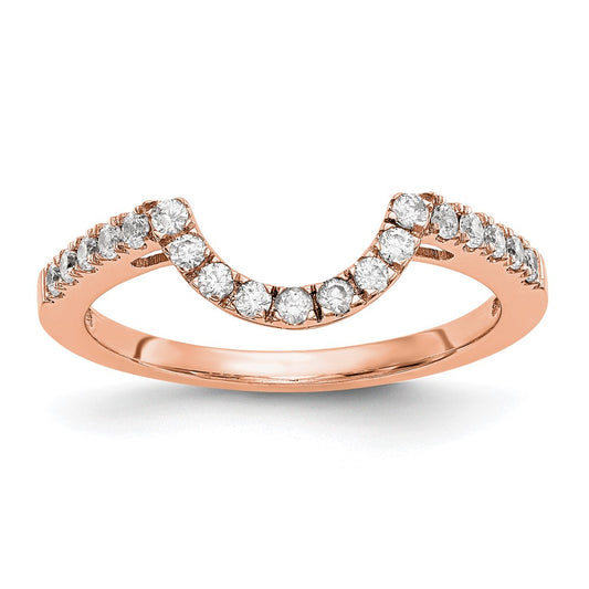 14K Rose Gold Real Diamond Wedding Band