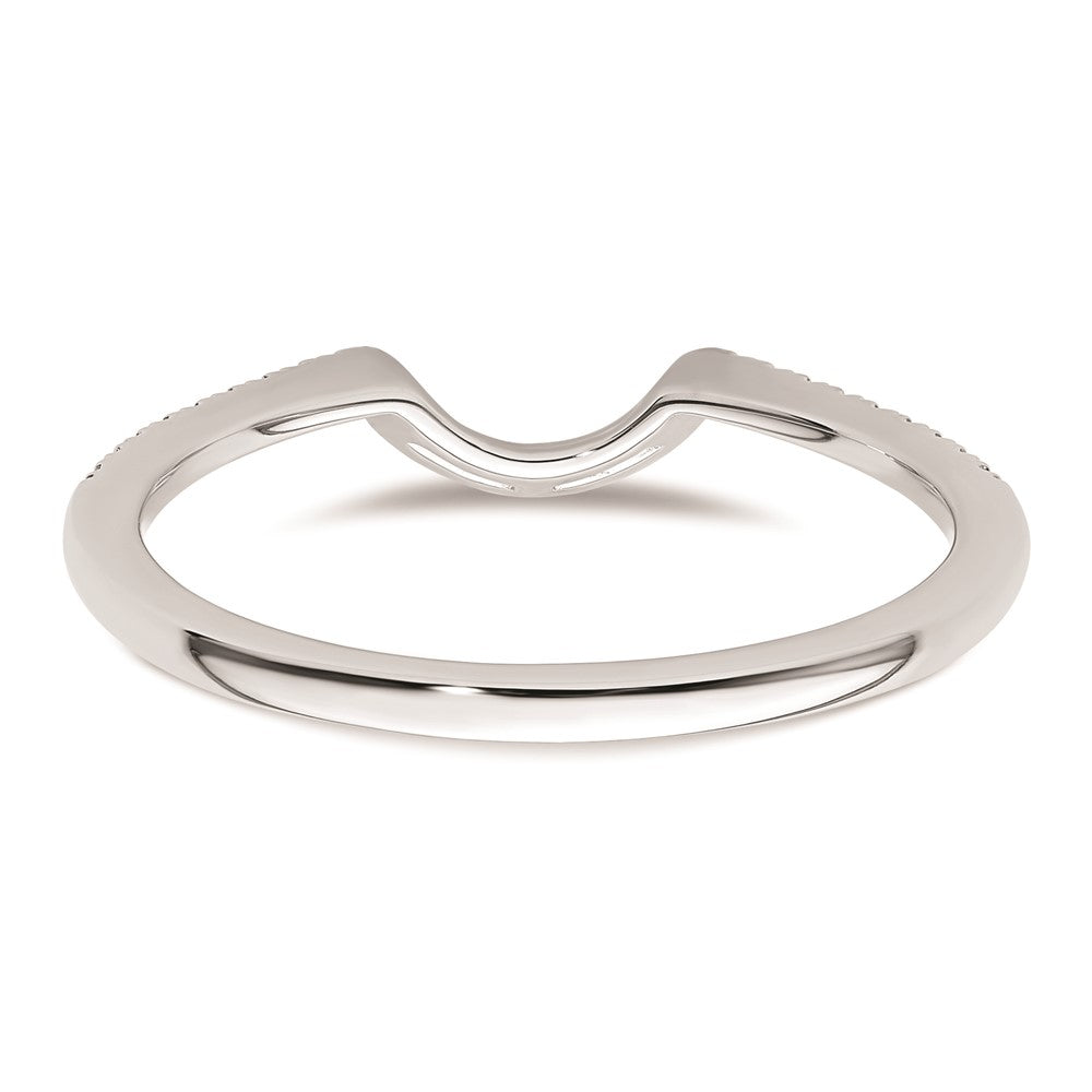 0.14ct. CZ Solid Real 14K White Gold Wedding Wedding Band Ring