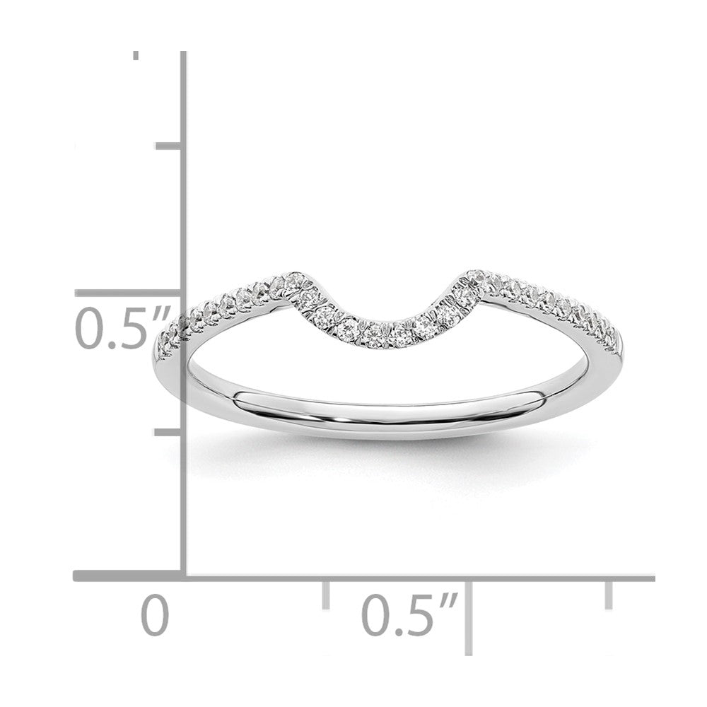 0.14ct. CZ Solid Real 14K White Gold Wedding Wedding Band Ring