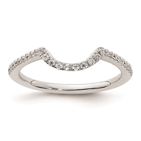 14K White Gold Real Diamond Wedding Band