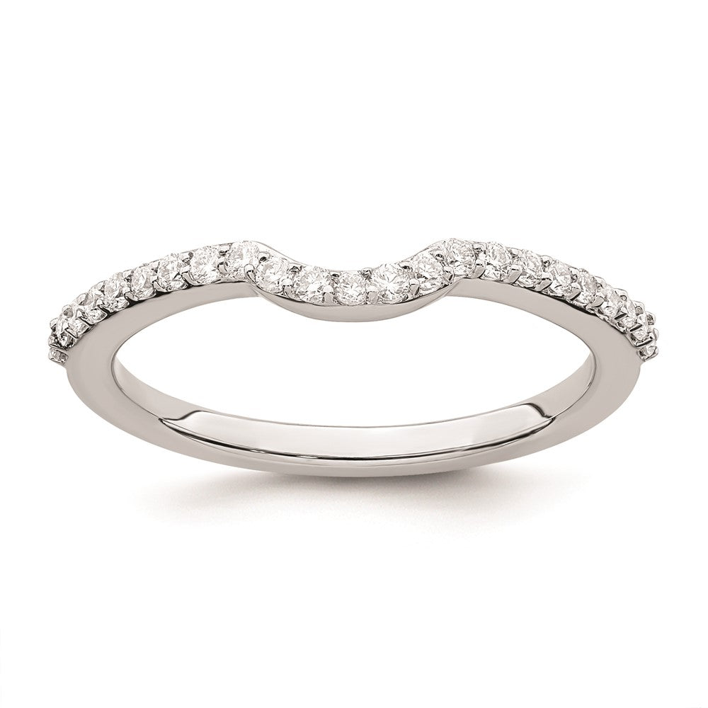 14K White Gold Real Diamond Wedding Band