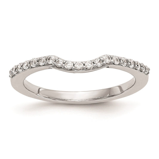 14K White Gold Real Diamond Wedding Band