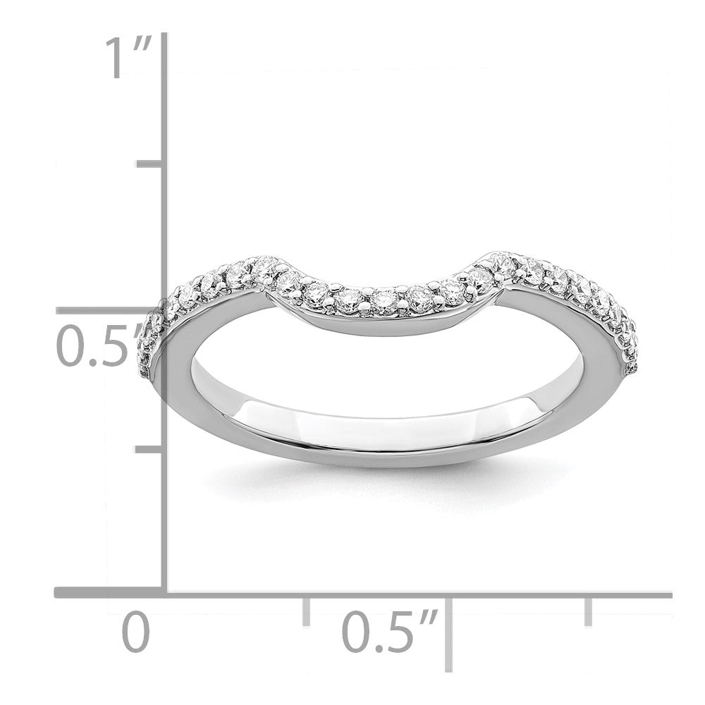 14K White Gold Real Diamond Wedding Band