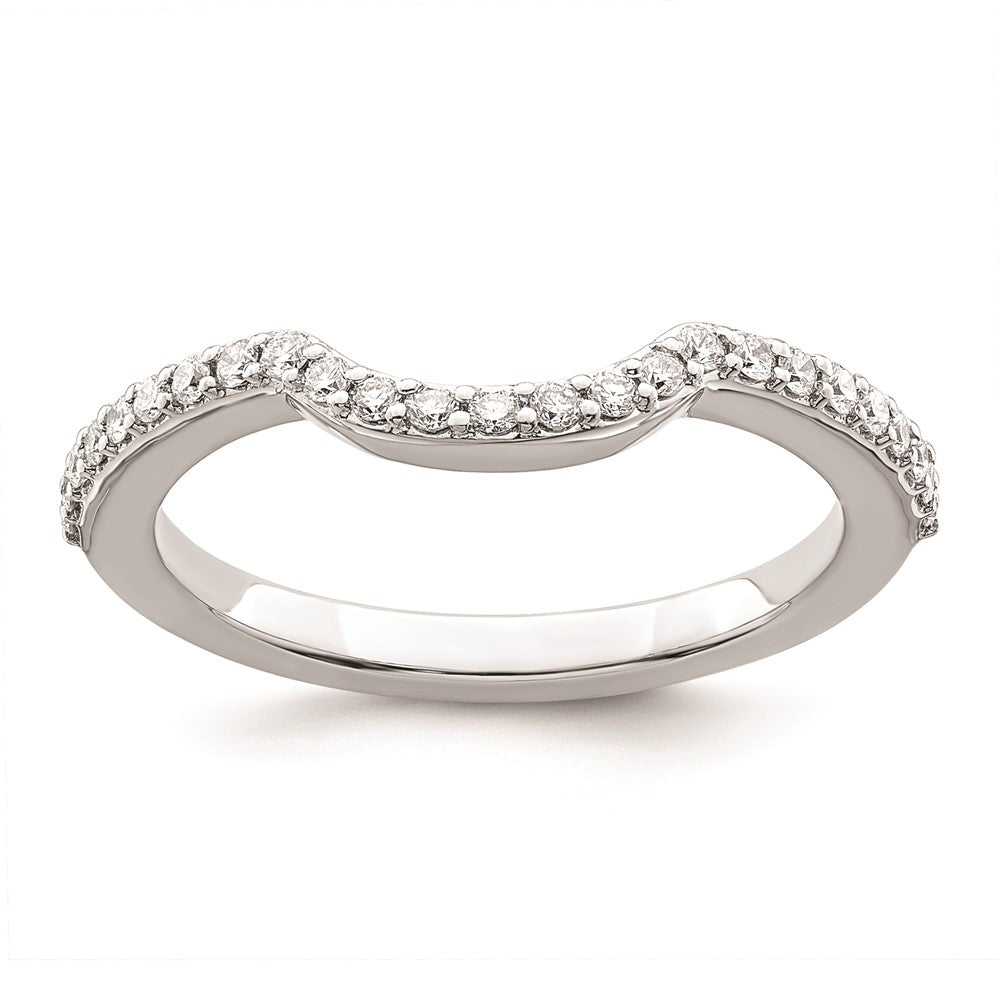 14K White Gold Real Diamond Wedding Band