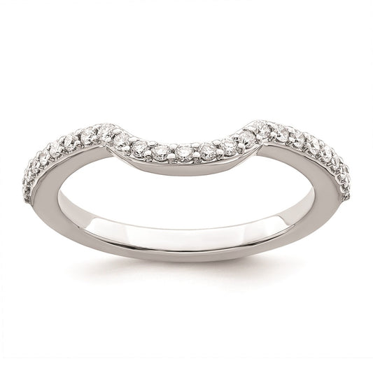 14K White Gold Real Diamond Wedding Band