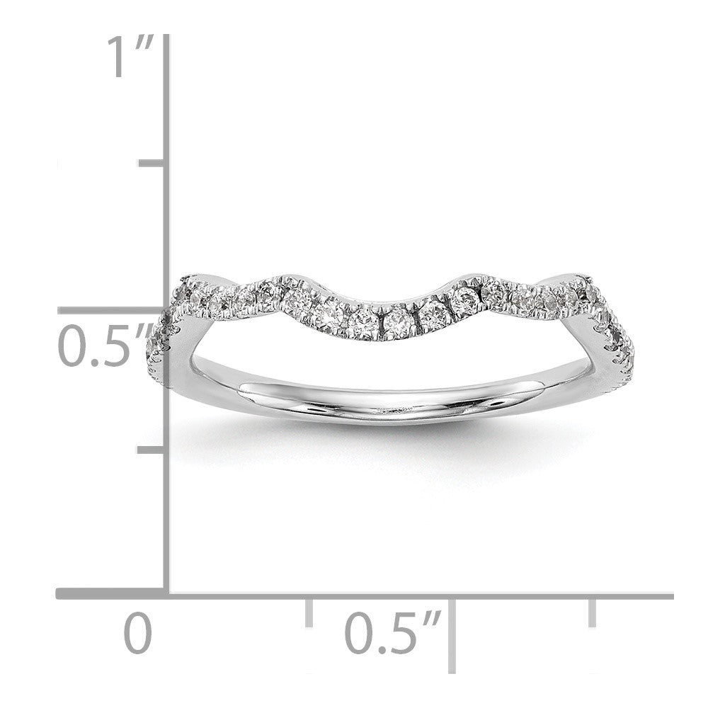 14K White Gold Real Diamond Wedding Band