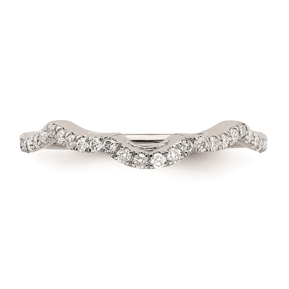 14K White Gold Real Diamond Wedding Band