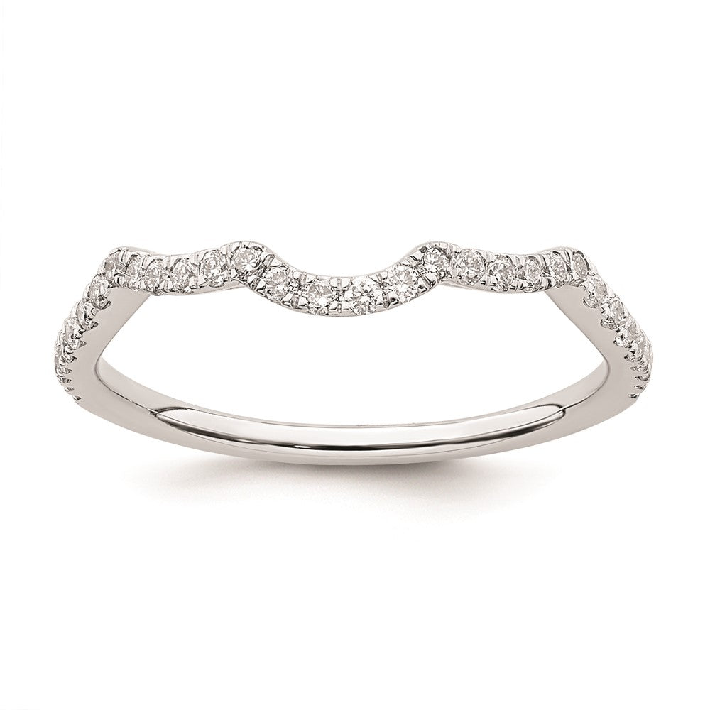 14K White Gold Real Diamond Wedding Band