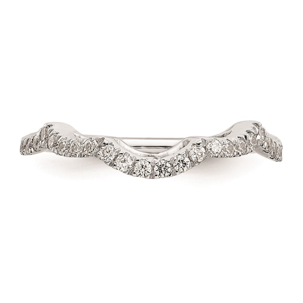 14K White Gold Real Diamond Wedding Band