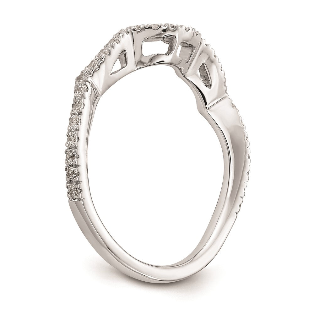 14K White Gold Real Diamond Wedding Band