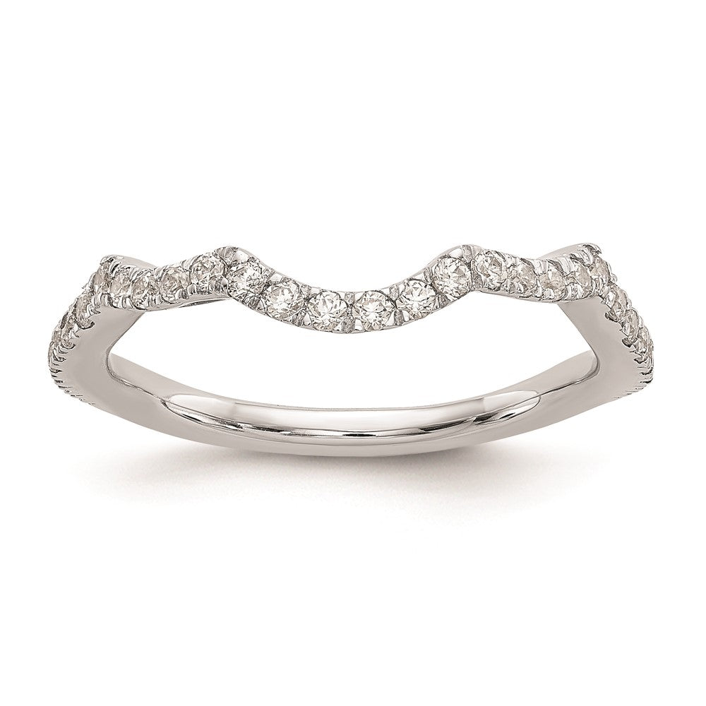 14K White Gold Real Diamond Wedding Band