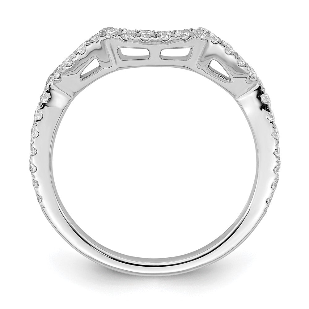 14K White Gold Real Diamond Wedding Band