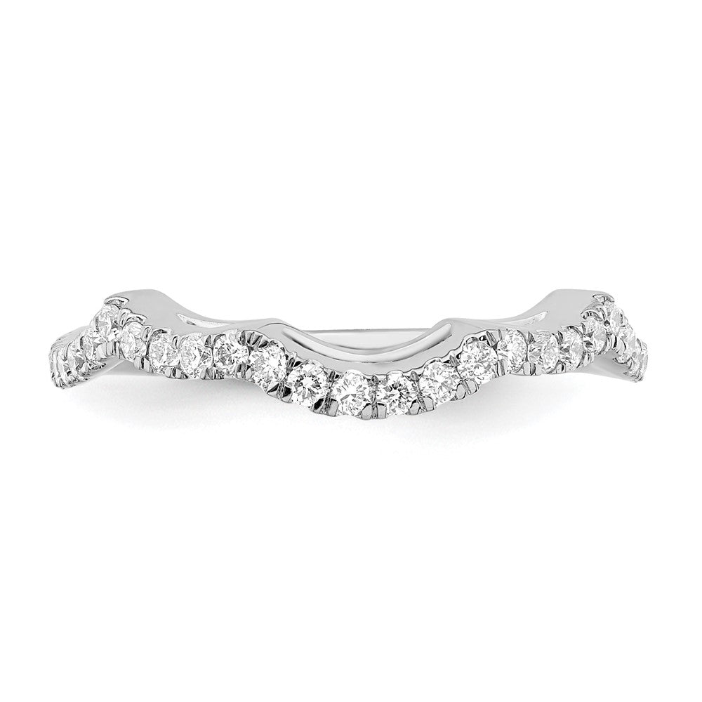 14K White Gold Real Diamond Wedding Band