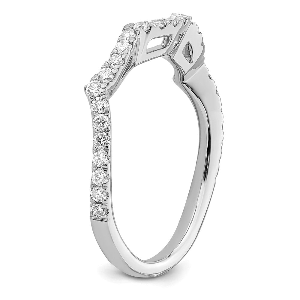 14K White Gold Real Diamond Wedding Band