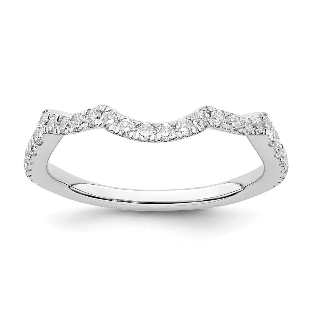 14K White Gold Real Diamond Wedding Band