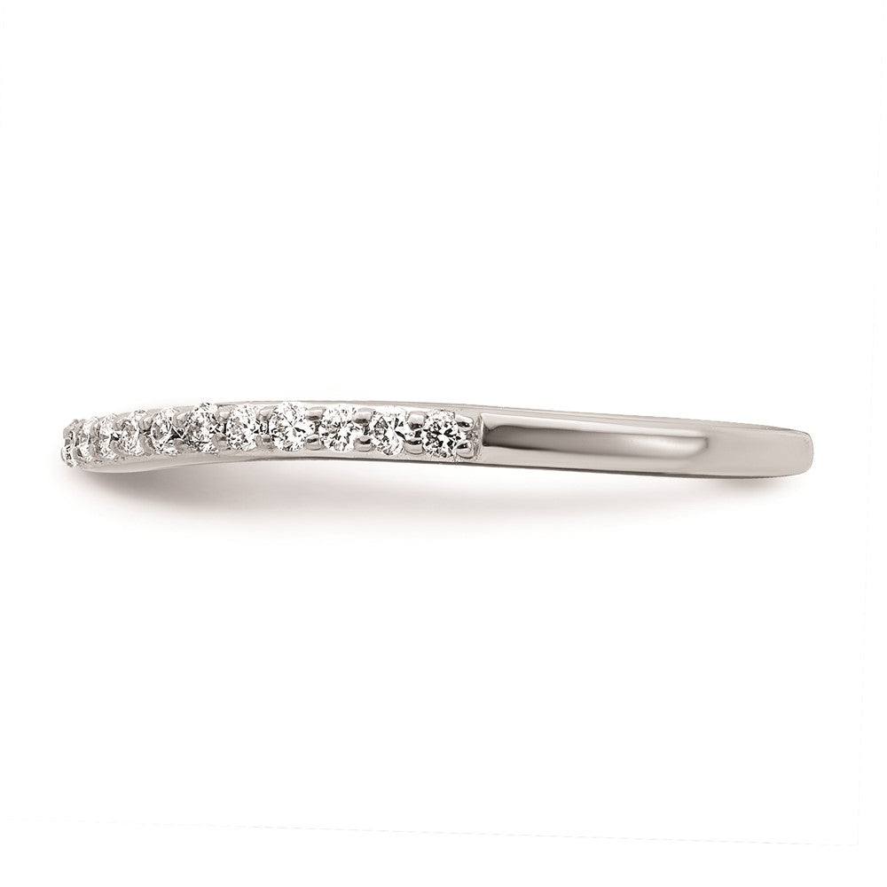 14K White Gold Real Diamond Wedding Band