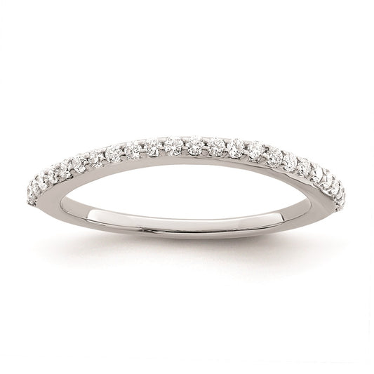 14K White Gold Real Diamond Wedding Band