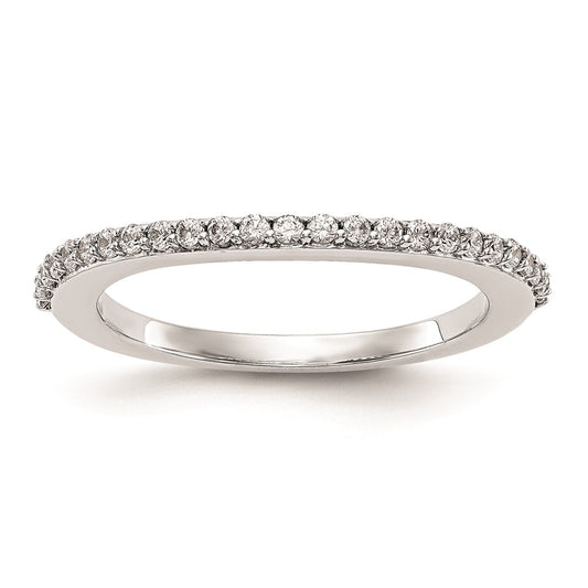 14K White Gold Real Diamond Wedding Band