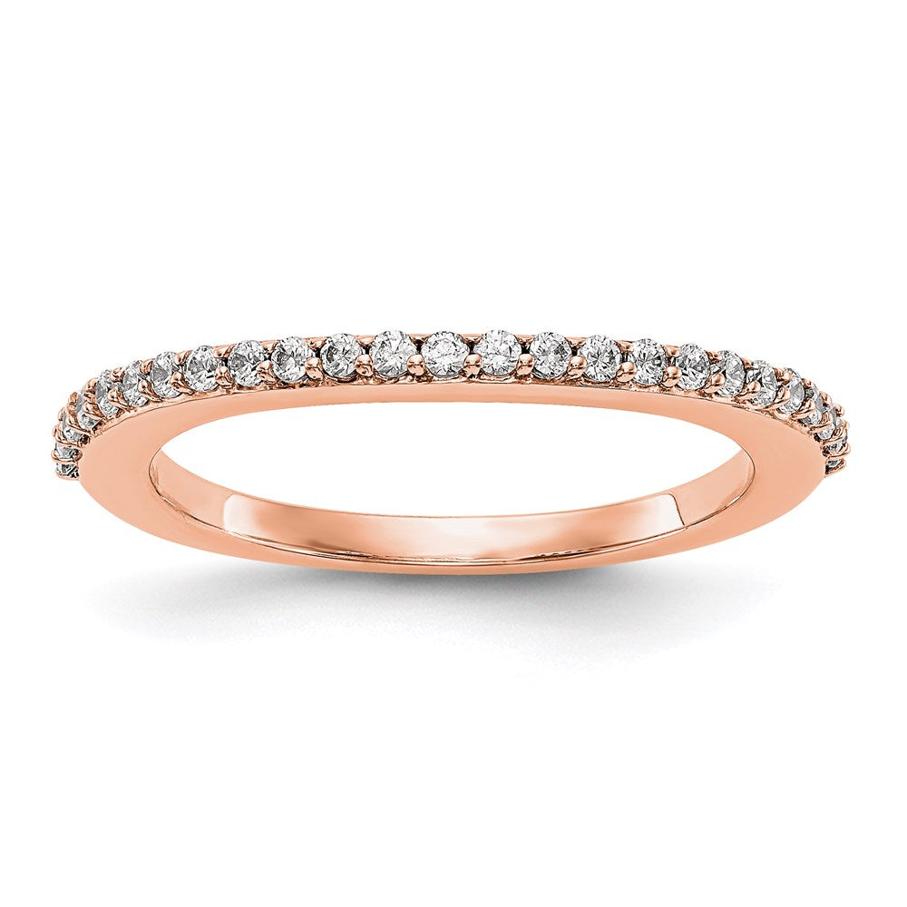 14K Rose Gold Real Diamond Wedding Band