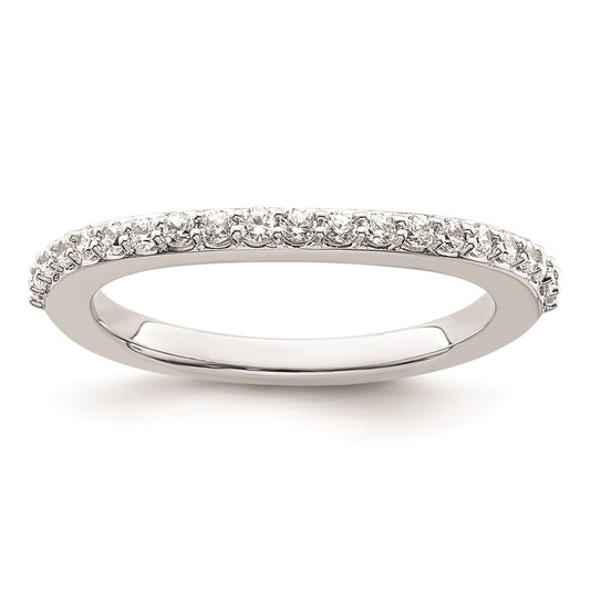 14K White Gold Real Diamond Wedding Band