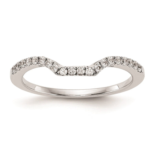 14K White Gold Real Diamond Wedding Band