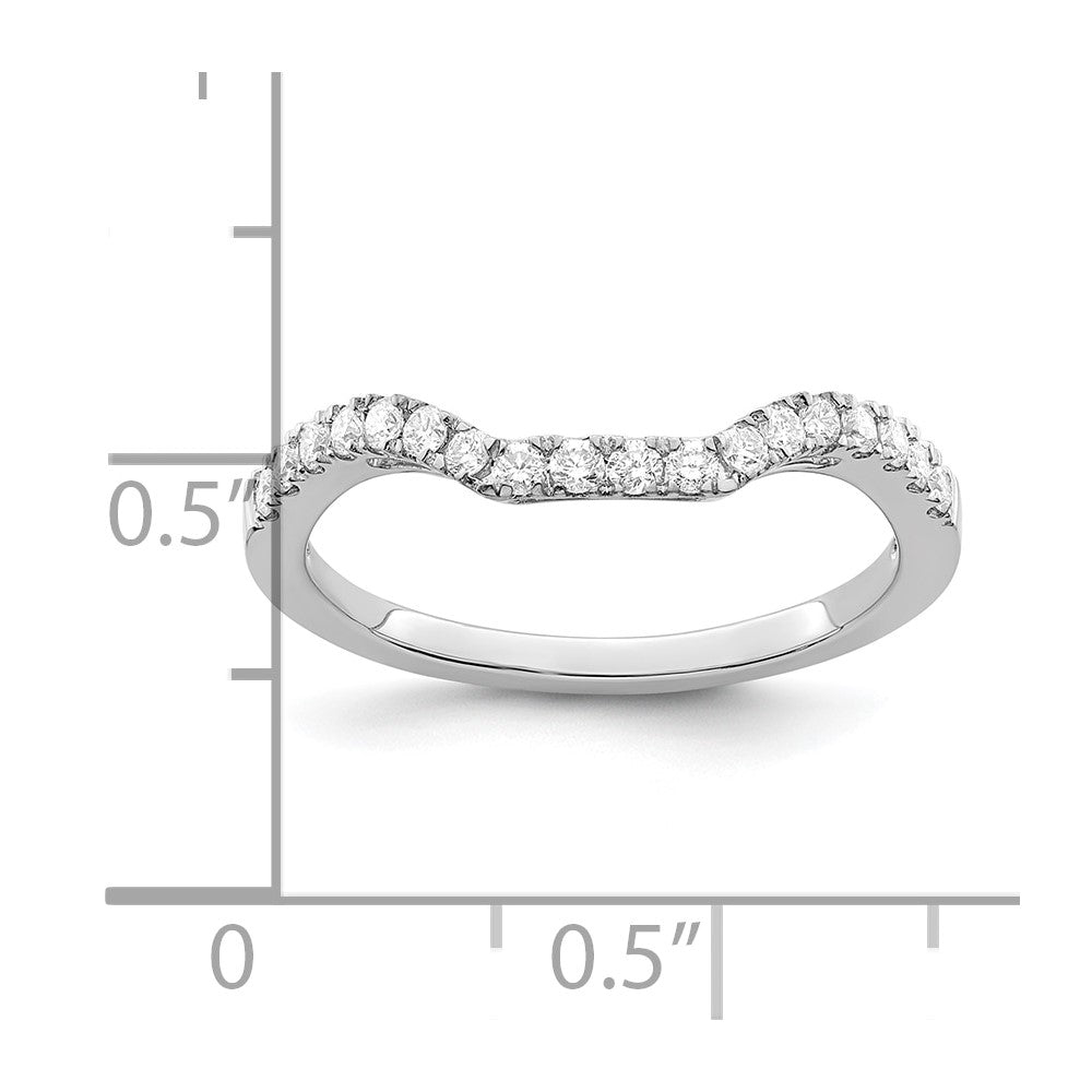 14K White Gold Real Diamond Wedding Band