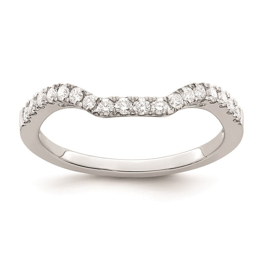 14K White Gold Real Diamond Wedding Band