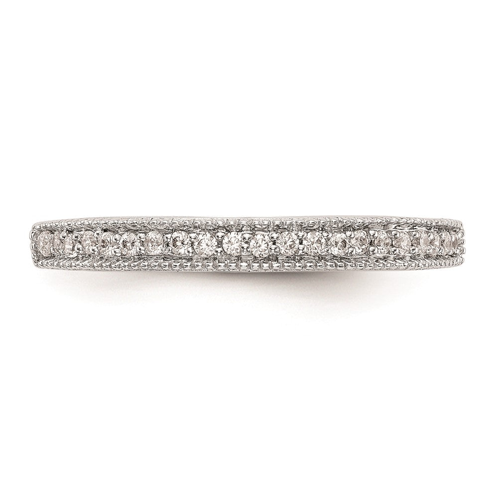 14K White Gold Real Diamond Wedding Band