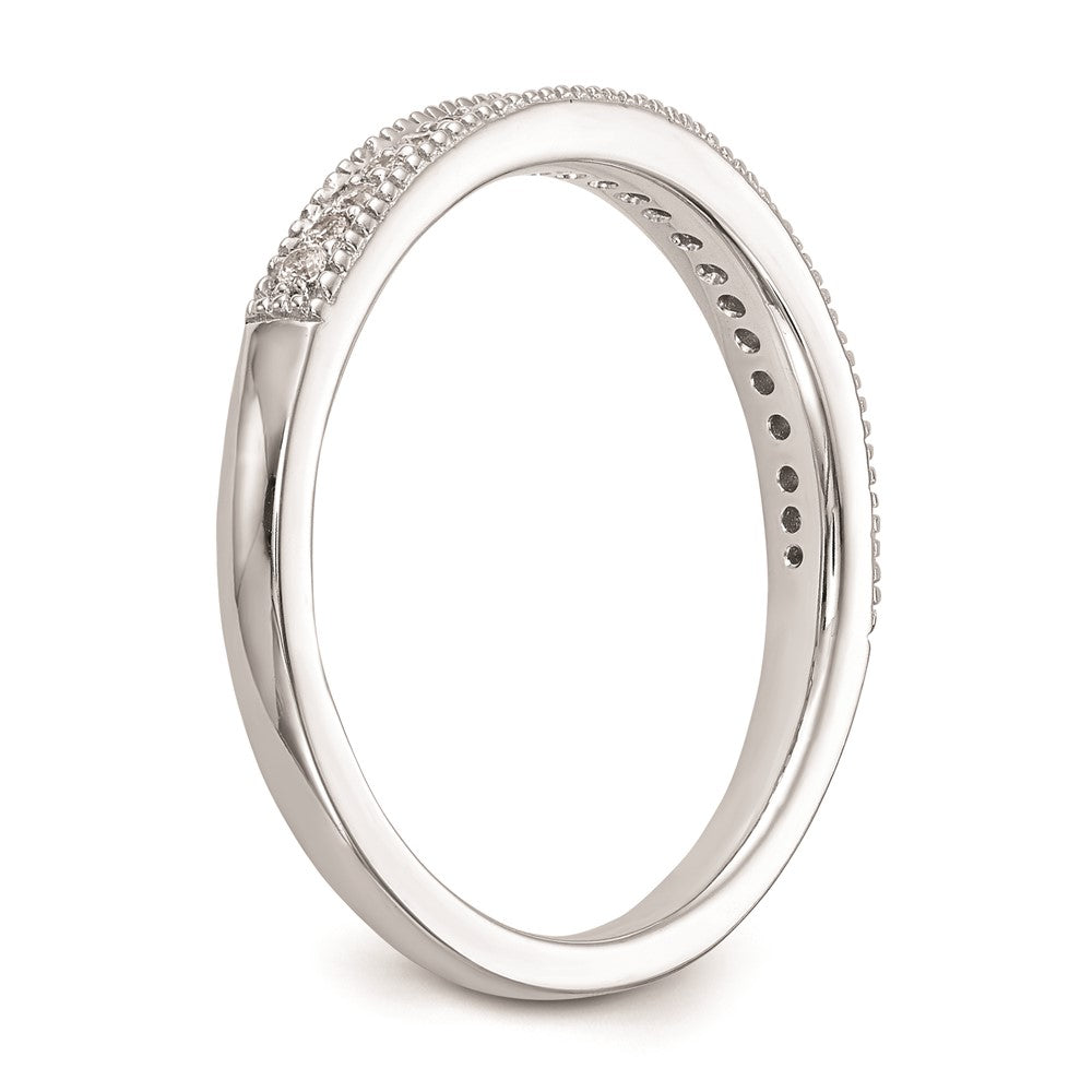 14K White Gold Real Diamond Wedding Band