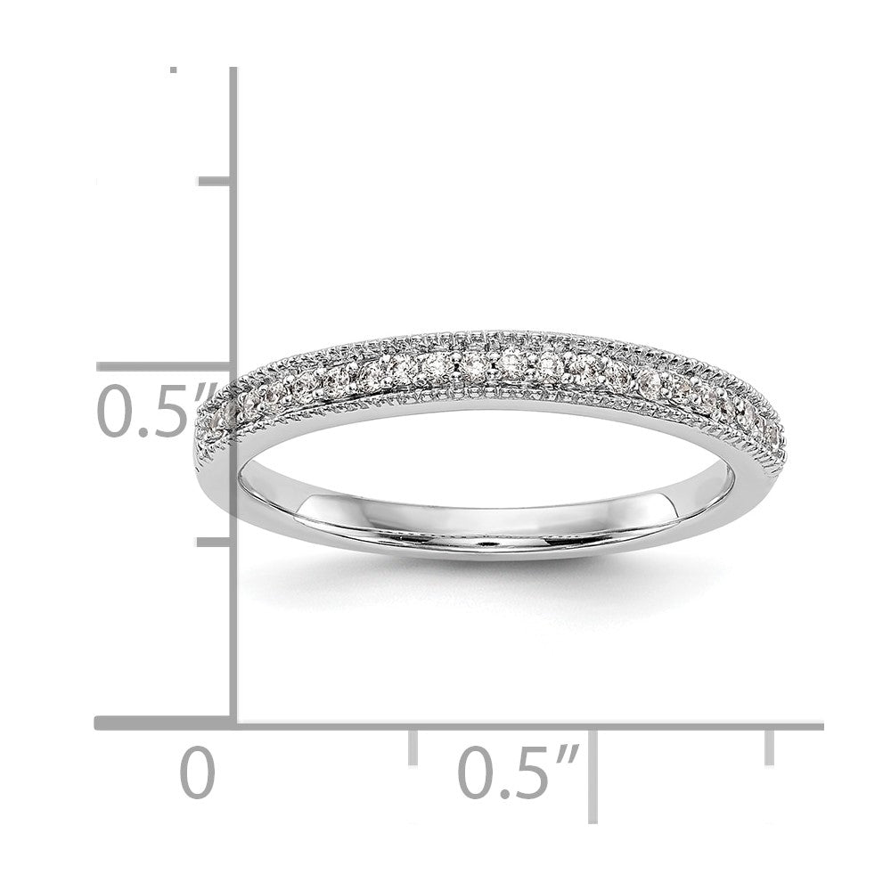 0.13ct. CZ Solid Real 14K White Gold Wedding Wedding Band Ring