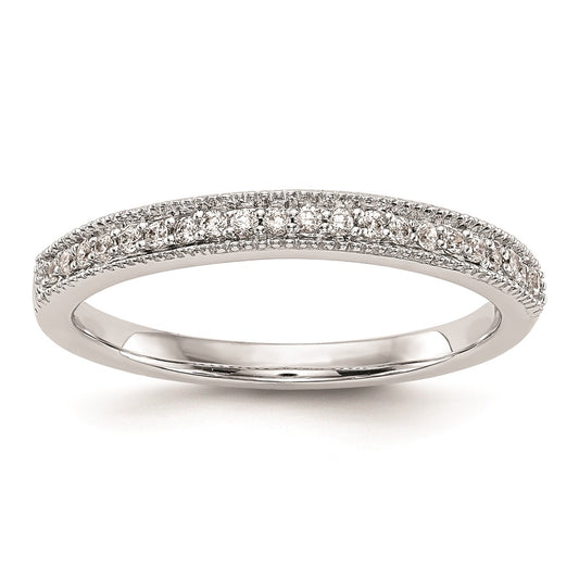 14K White Gold Real Diamond Wedding Band