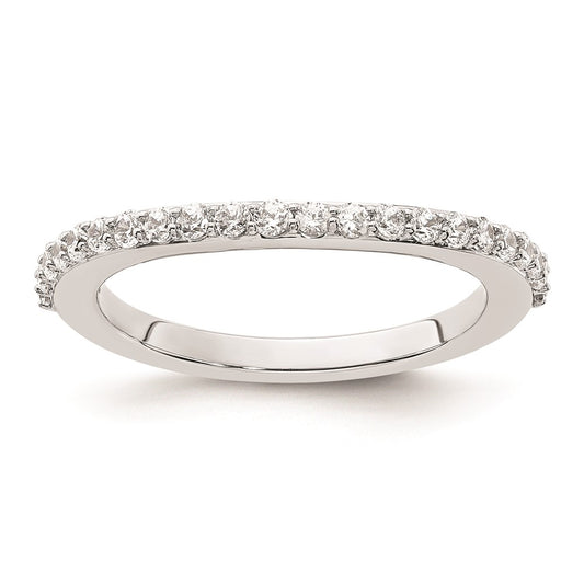 14K White Gold Real Diamond Wedding Band