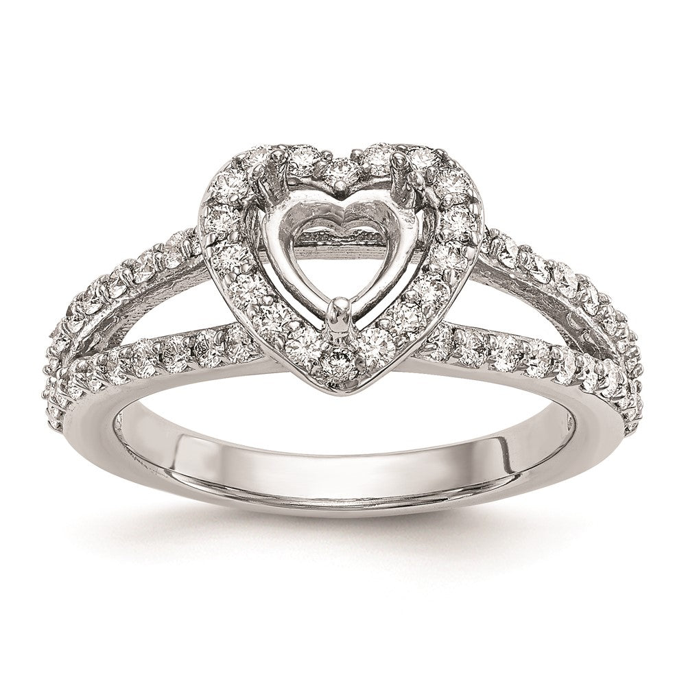 1.00ct. CZ Solid Real 14K White Gold Heart Halo Engagement Ring