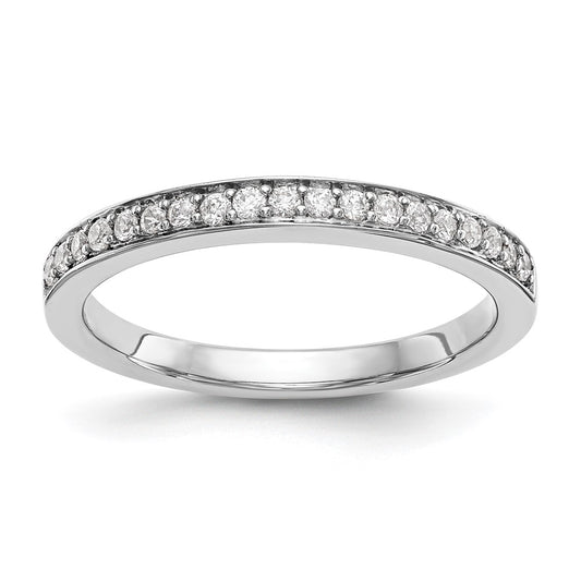 14K White Gold Real Diamond Wedding Band