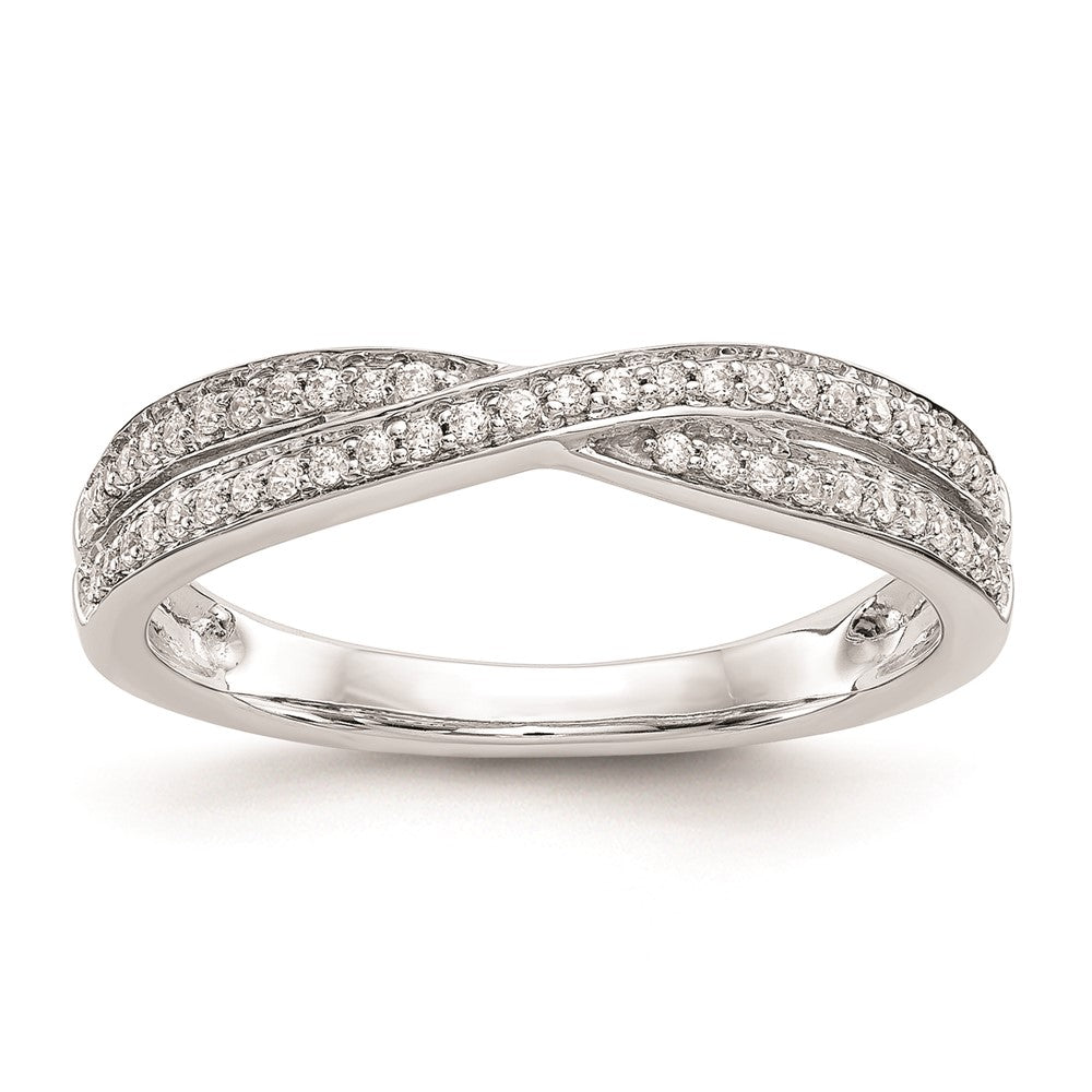 14K White Gold Real Diamond Wedding Band