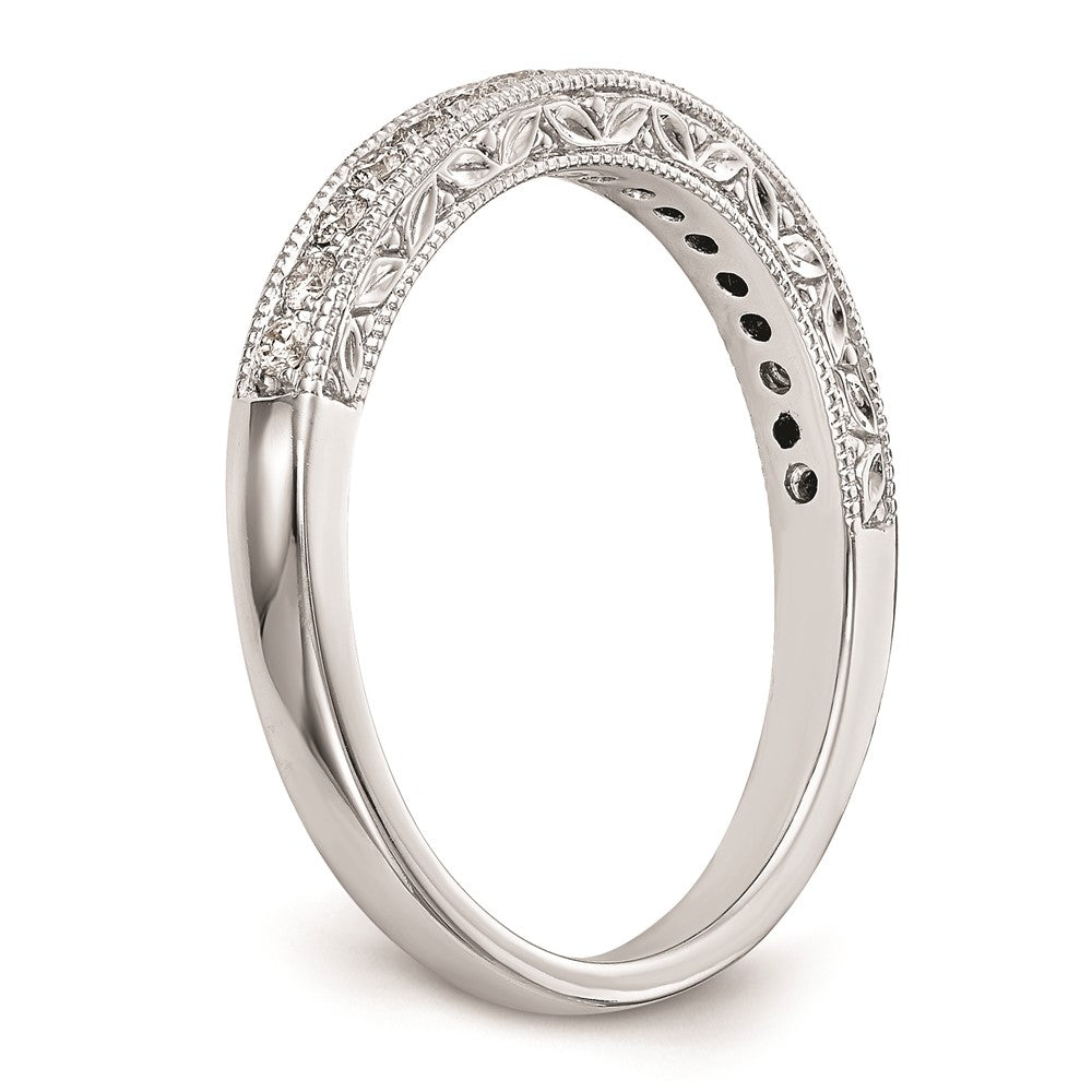 14k White Gold Real Diamond Wedding Band