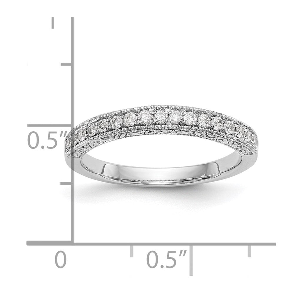 14k White Gold Real Diamond Wedding Band