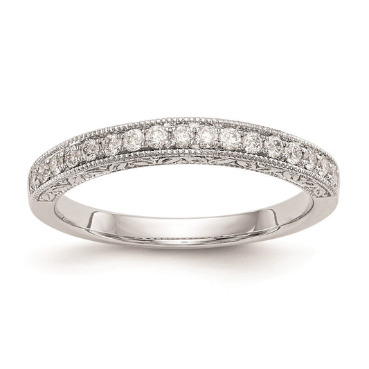 14k White Gold Real Diamond Wedding Band