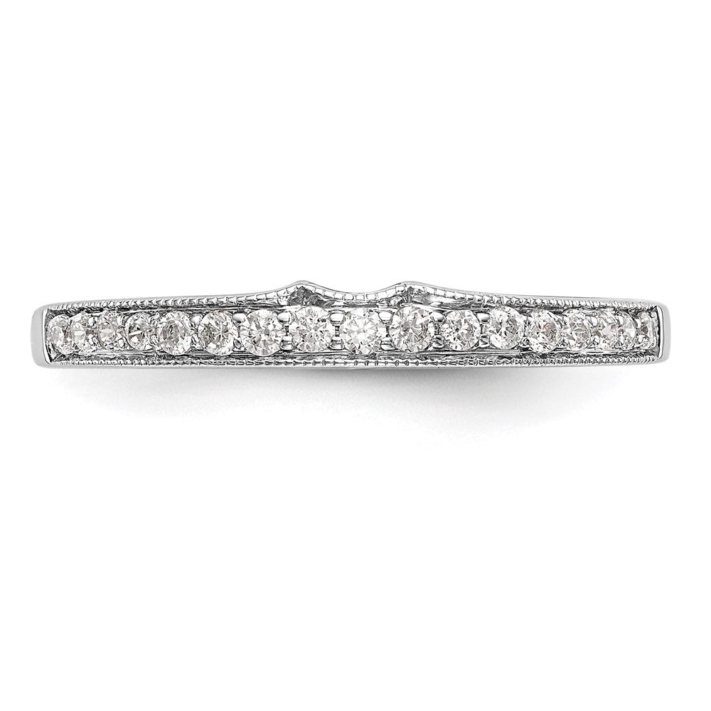 14K White Gold Real Diamond Wedding Band