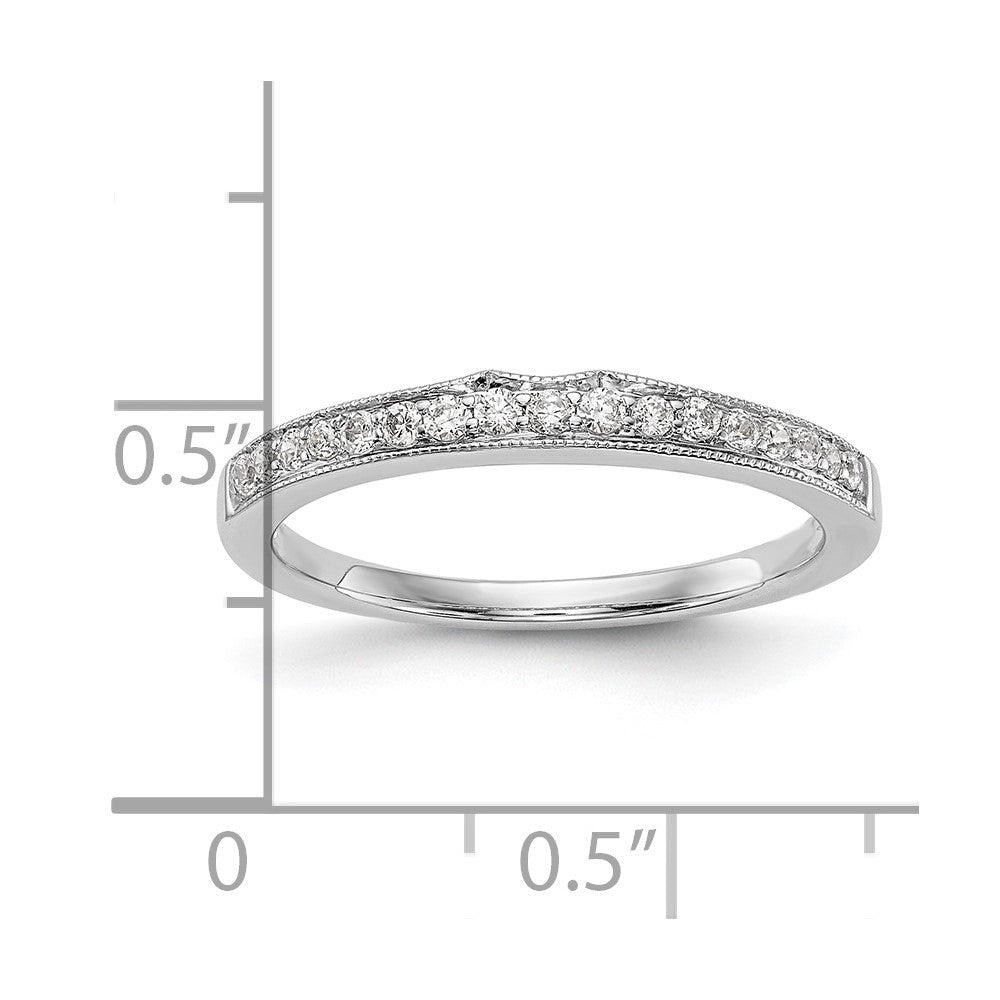 14K White Gold Real Diamond Wedding Band