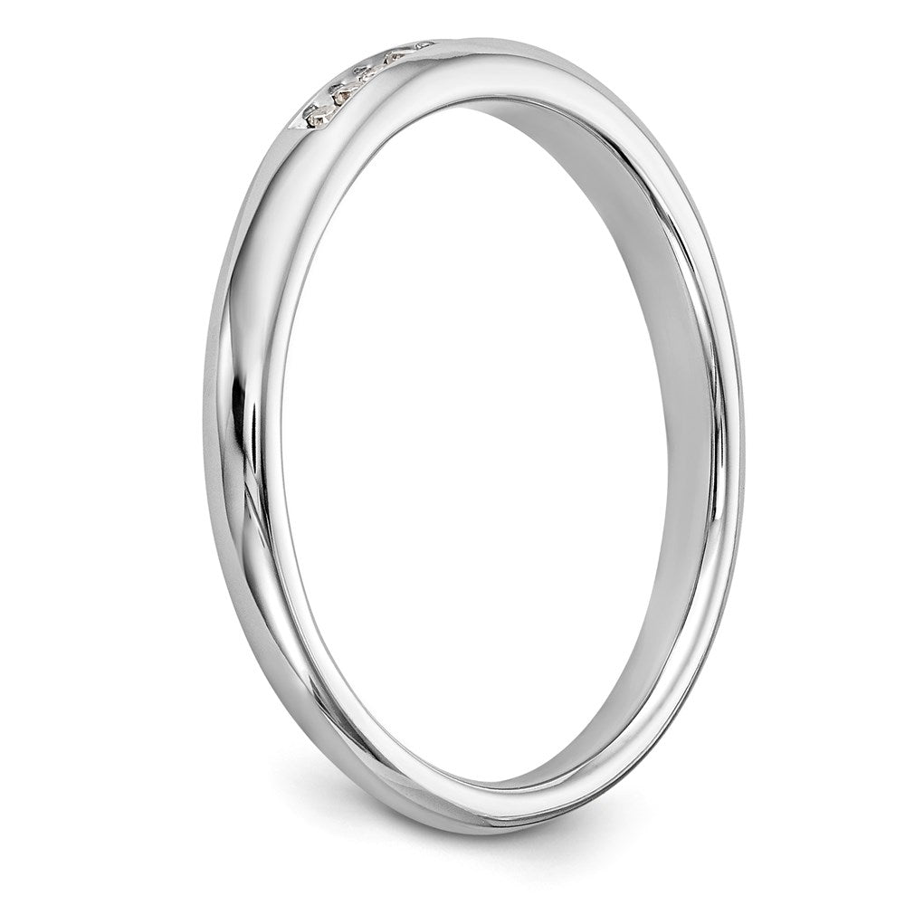 0.07ct. CZ Solid Real 14k White Gold Wedding Wedding Band Ring