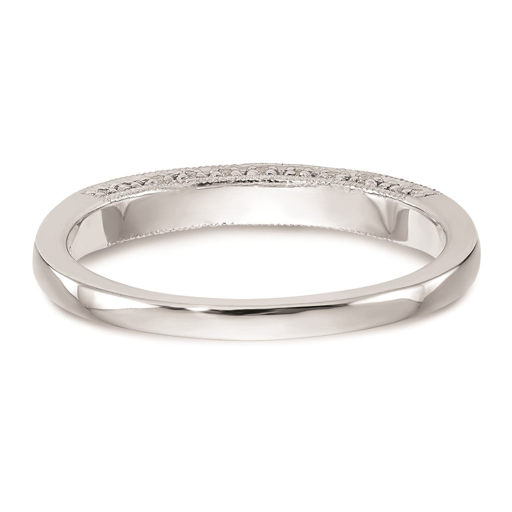 0.15ct. CZ Solid Real 14k White Gold Wedding Wedding Band Ring