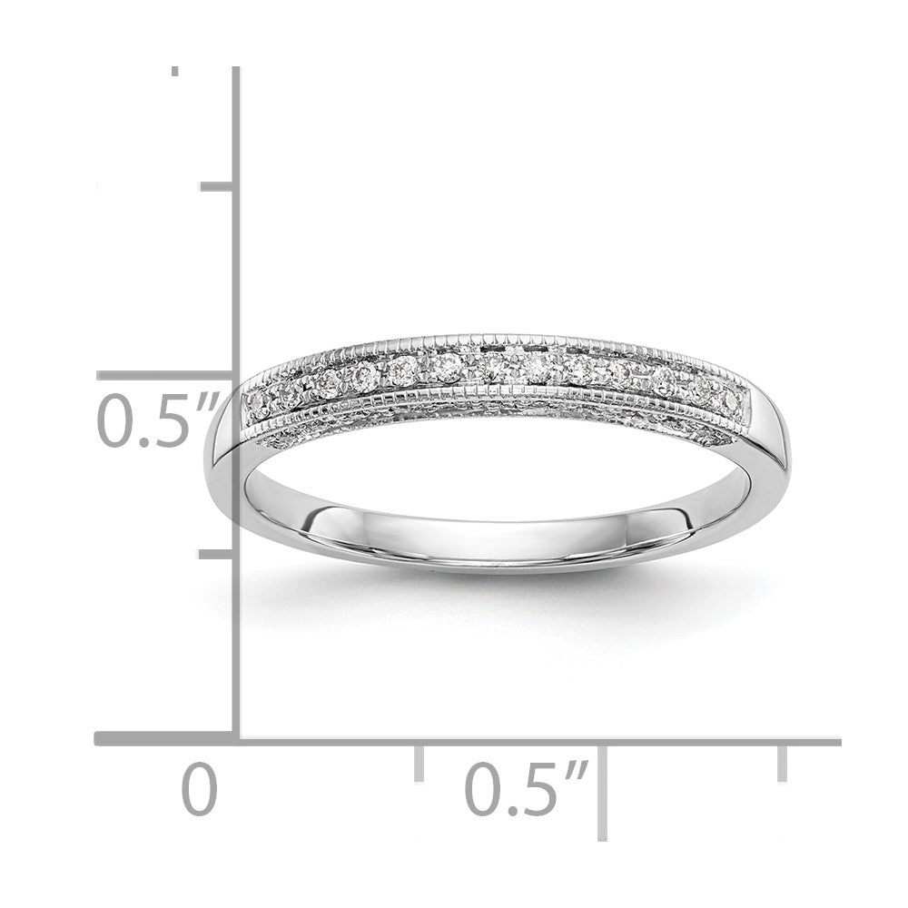 0.15ct. CZ Solid Real 14k White Gold Wedding Wedding Band Ring