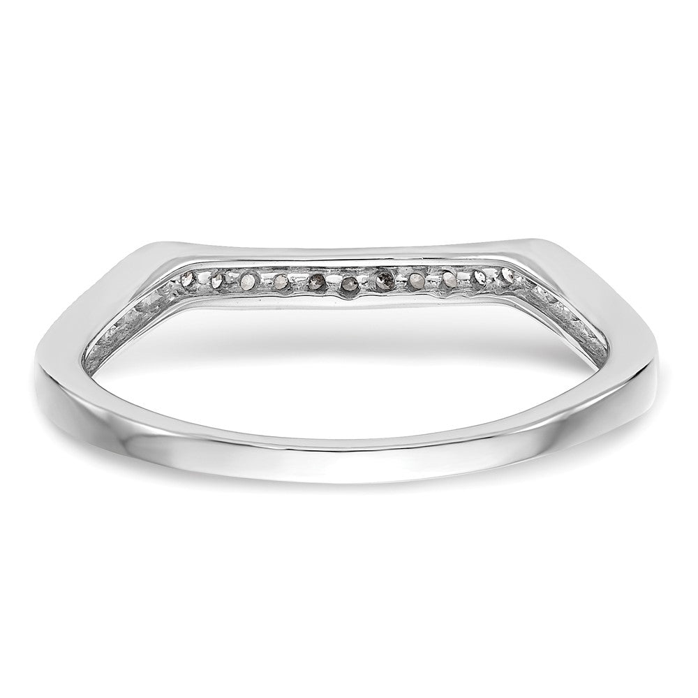 0.11ct. CZ Solid Real 14K White Gold Wedding Wedding Band Ring