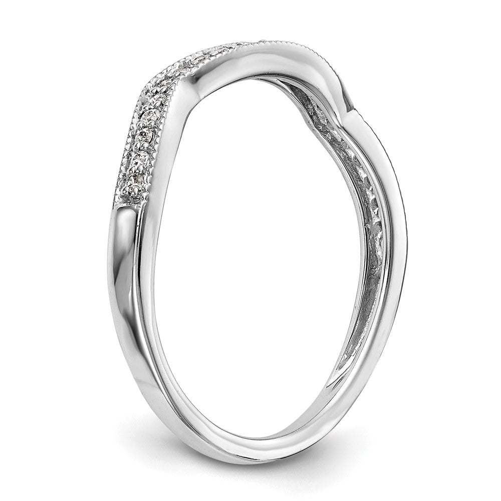 0.11ct. CZ Solid Real 14K White Gold Wedding Wedding Band Ring