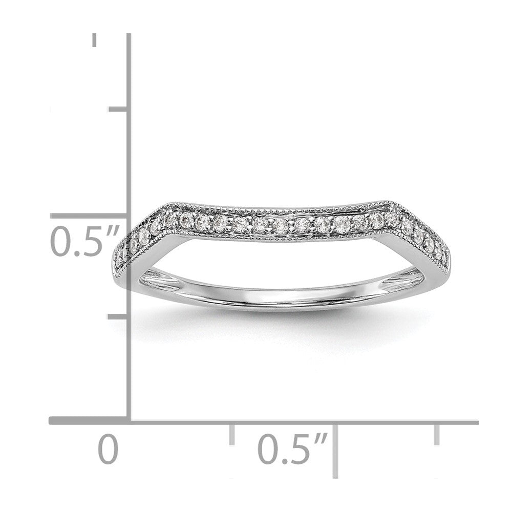 0.11ct. CZ Solid Real 14K White Gold Wedding Wedding Band Ring